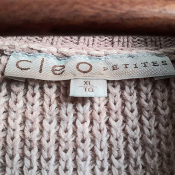 Cleo Petites Beige Cowl Neck Knit Sweater - Picture 3 of 6
